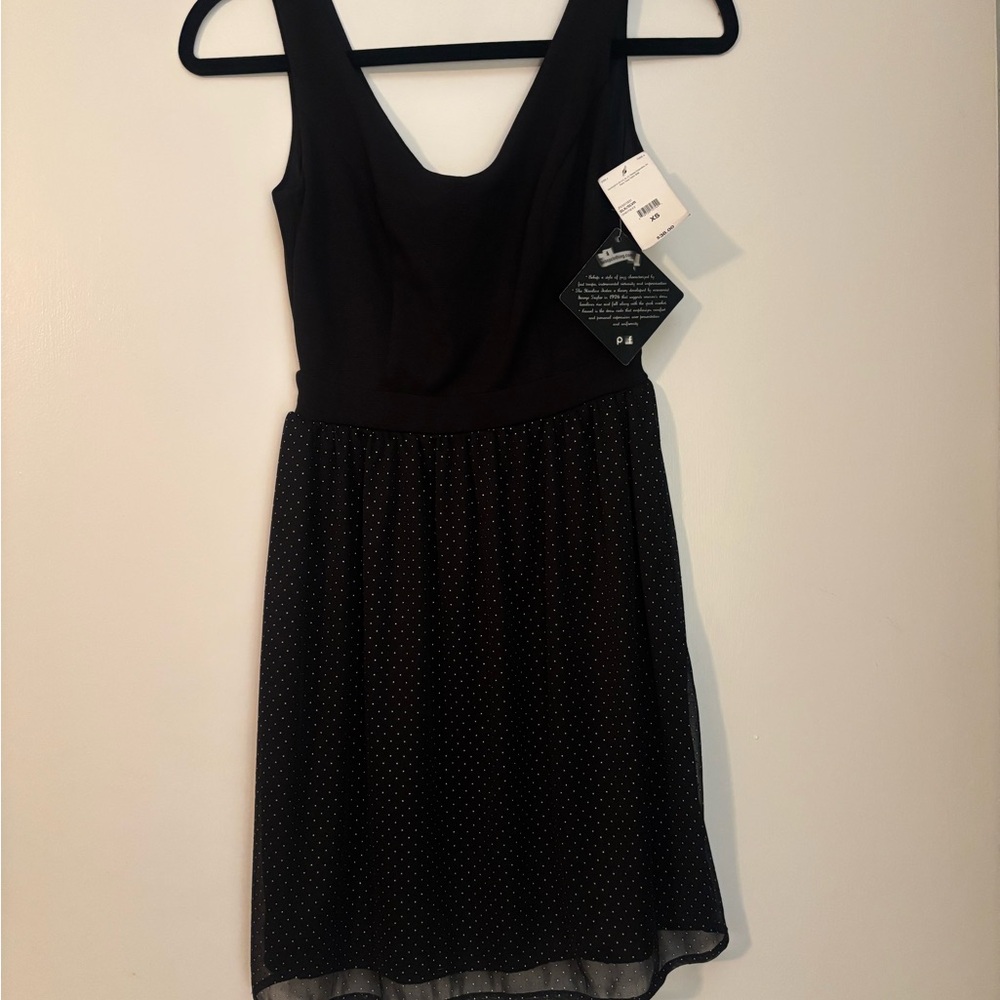 BeBop Black & Silver Polka Dot Dress – NWT – Size XS – Fit & Flare